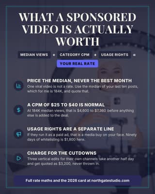 What a sponsorship is worth: a infographic card social media template for creators