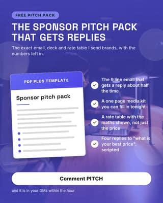 Free sponsor pitch pack: a lead magnet card social media template for creators