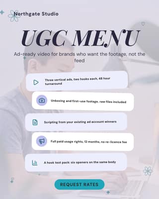 UGC menu for brands: a service stack social media template for creators