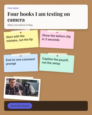Brainstorm board: a sticky note board social media template for creators