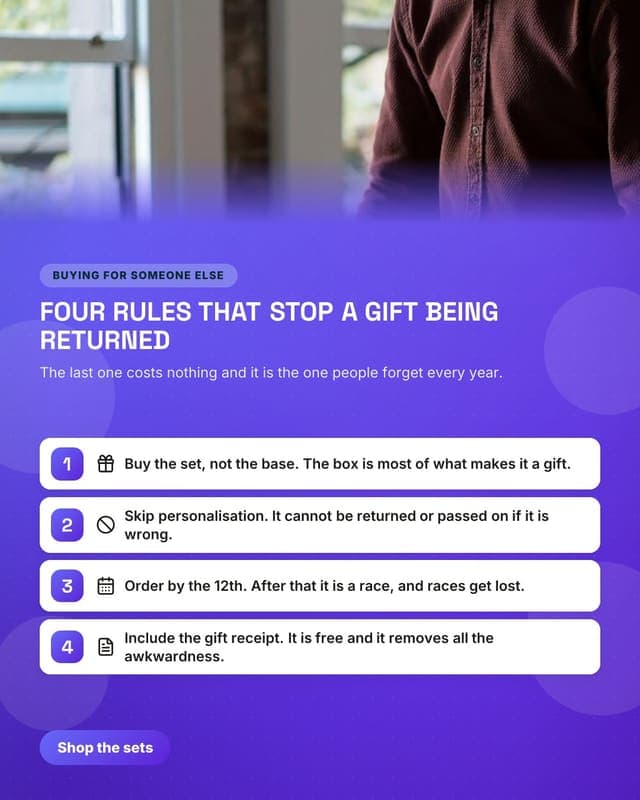 Choosing a gift: a tips list card social media template for ecommerce