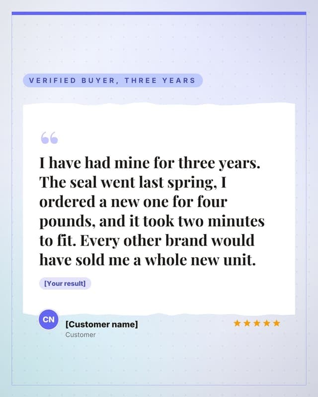 A customer review: a torn paper quote social media template for ecommerce