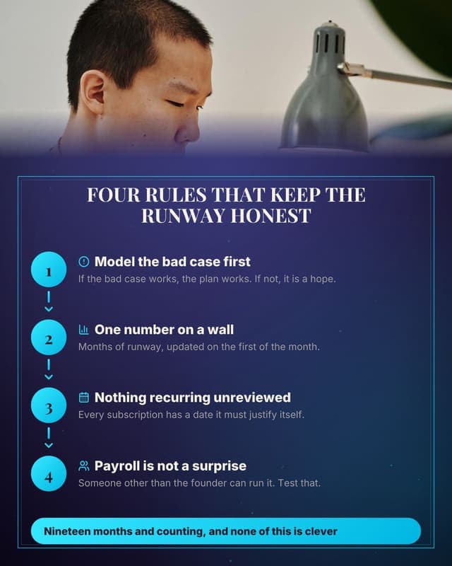 Managing runway: a process diagram social media template for founders