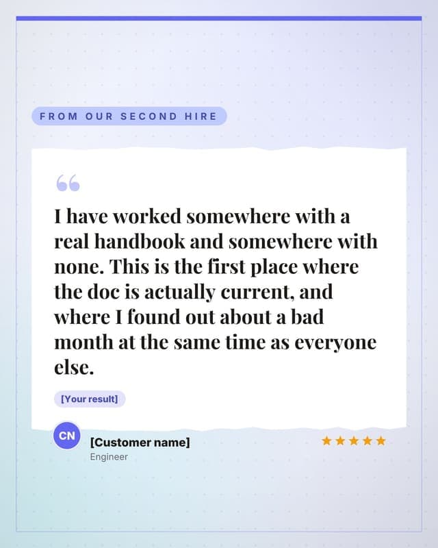 A team member: a torn paper quote social media template for founders