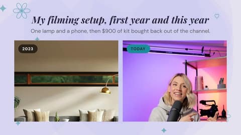 Setup then and now: a 16:9 before after photo template for X (Twitter)
