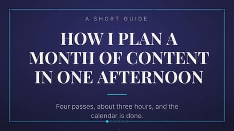 How I plan a month: a 16:9 editorial carousel template for X (Twitter)