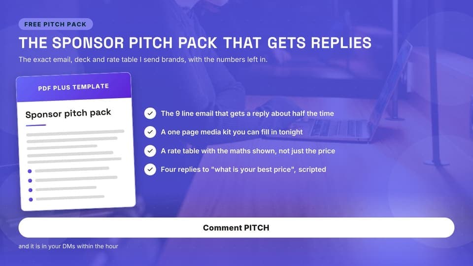 Free sponsor pitch pack: a 16:9 lead magnet card template for X (Twitter)