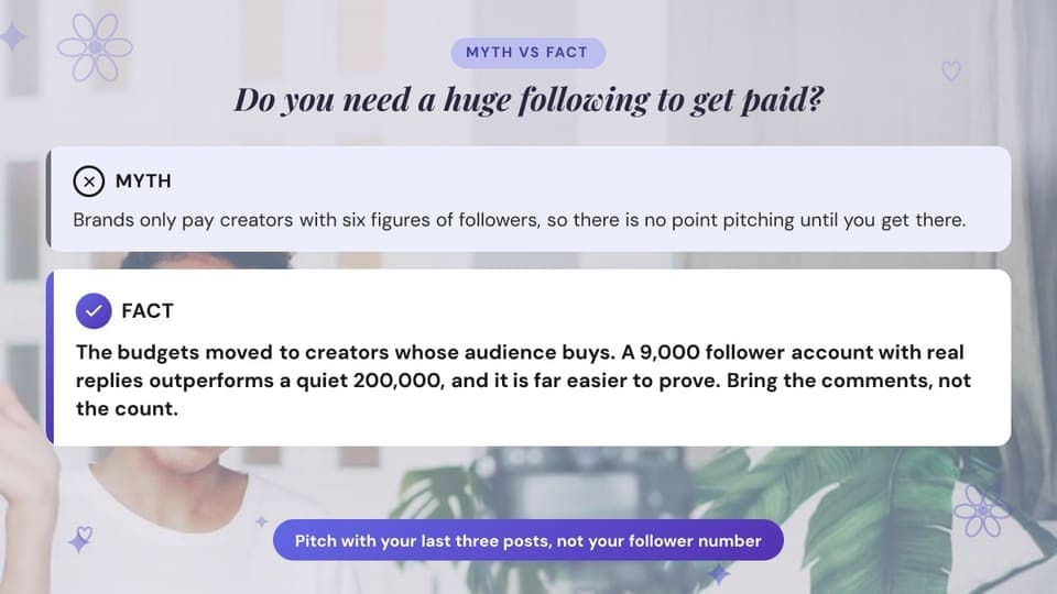 Follower-count myth: a 16:9 objection buster template for X (Twitter)