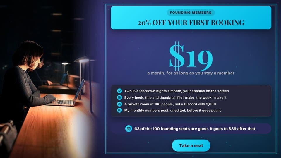 Founding member price: a 16:9 offer promo template for X (Twitter)
