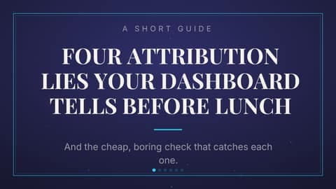 Attribution myths guide: a 16:9 editorial carousel template for X (Twitter)