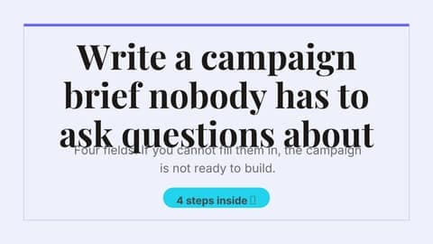 Build a campaign brief: a 16:9 tutorial steps template for X (Twitter)