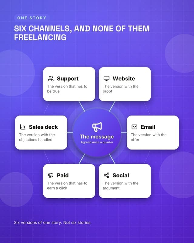 One message, six channels: a hub spoke map social media template for marketers