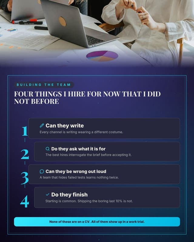 What to hire for: a numbered stack social media template for marketers