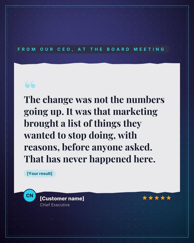 What leadership said: a torn paper quote social media template for marketers