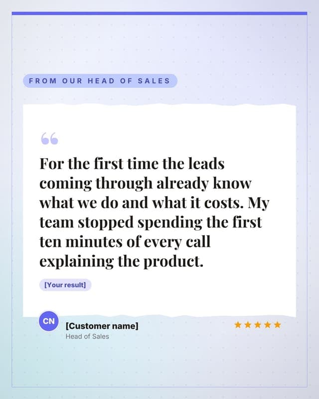 What sales said: a torn paper quote social media template for marketers