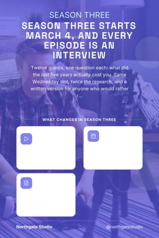 New season launch: a 2:3 announcement card template for Pinterest