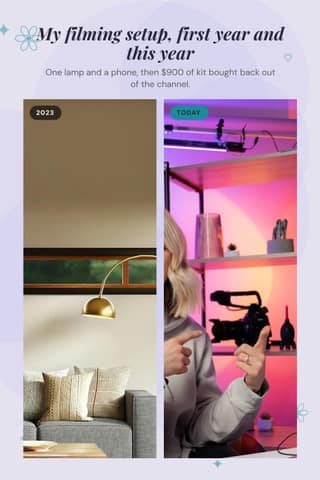 Setup then and now: a 2:3 before after photo template for Pinterest