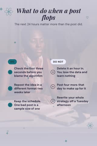 When a post flops: a 2:3 do dont checklist template for Pinterest