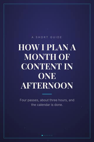 How I plan a month: a 2:3 editorial carousel template for Pinterest