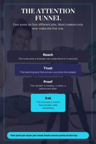 The attention funnel: a 2:3 framework diagram template for Pinterest