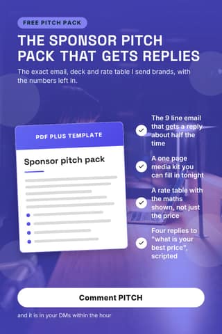 Free sponsor pitch pack: a 2:3 lead magnet card template for Pinterest