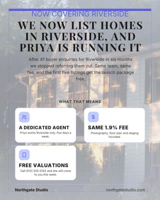 New area covered: a announcement card social media template for real estate