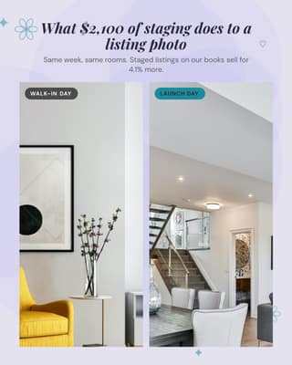 Staging transformation: a before after photo social media template for real estate