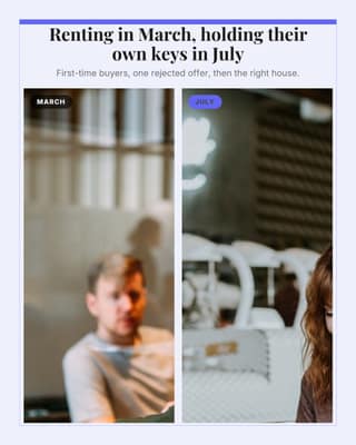Renting to keys: a before after photo social media template for real estate