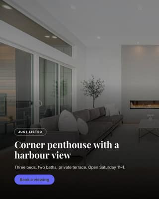 Listing hero: a cinematic banner social media template for real estate