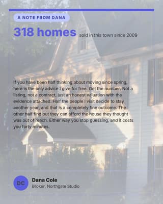 Note from the agent: a founder note card social media template for real estate