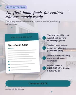 First-home pack: a lead magnet card social media template for real estate