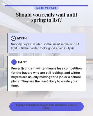 Wait for spring myth: a objection buster social media template for real estate