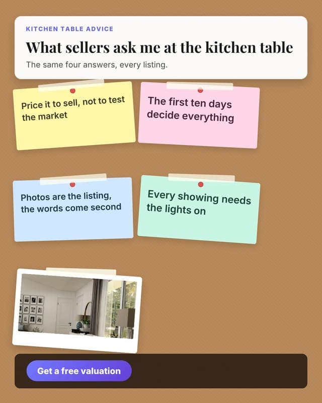 Kitchen table notes: a sticky note board social media template for real estate