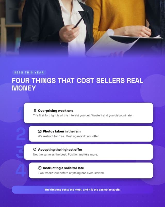 What costs sellers money: a numbered stack social media template for real estate