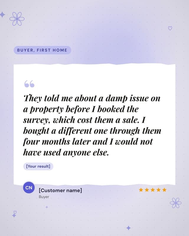 A buyer: a torn paper quote social media template for real estate