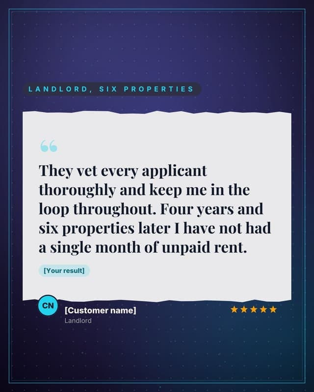 A landlord: a torn paper quote social media template for real estate
