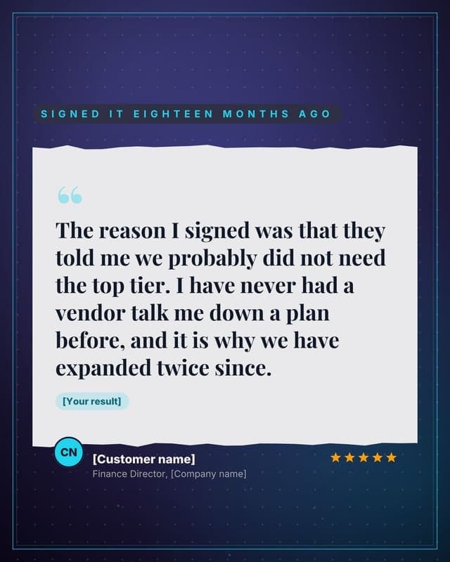 The person who signed it: a torn paper quote social media template for saas
