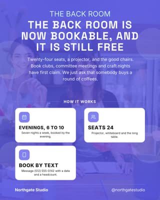 New service launch: a announcement card social media template for small business