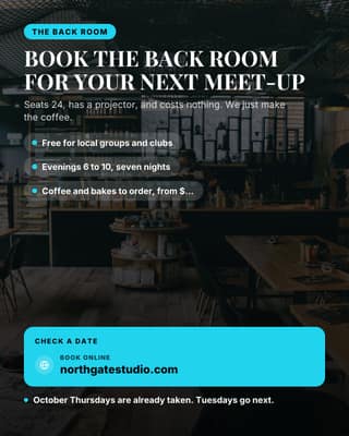 Book the back room: a booking cta card social media template for small business