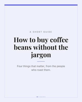 Buying beans, decoded: a editorial carousel social media template for small business