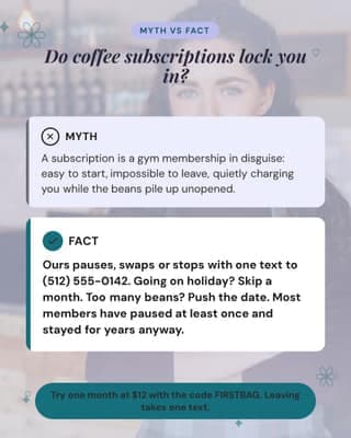Subscription lock-in myth: a objection buster social media template for small business