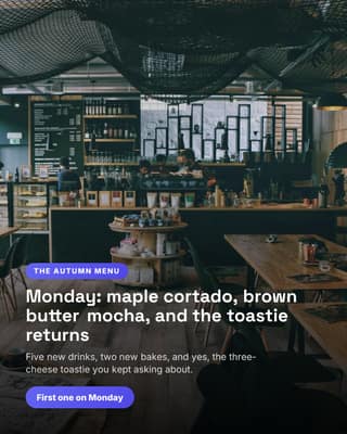 Seasonal menu launch: a photo spotlight social media template for small business
