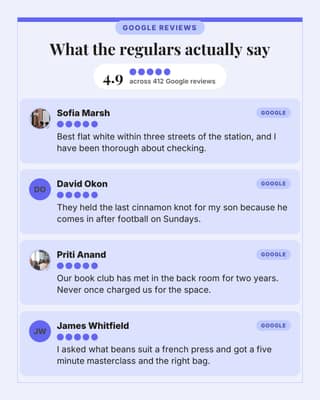 Wall of local reviews: a review wall social media template for small business