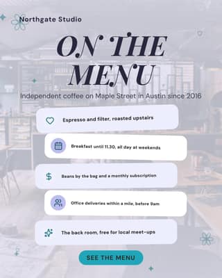 What we do here: a service stack social media template for small business
