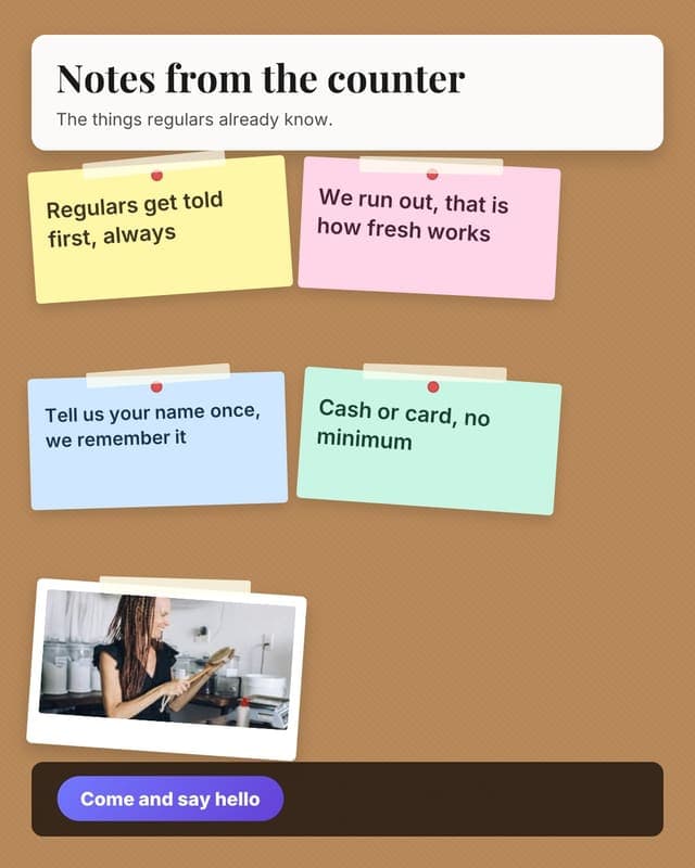 Notes from the counter: a sticky note board social media template for small business