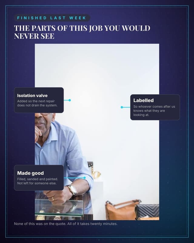 A finished job, annotated: a annotated scene social media template for small business