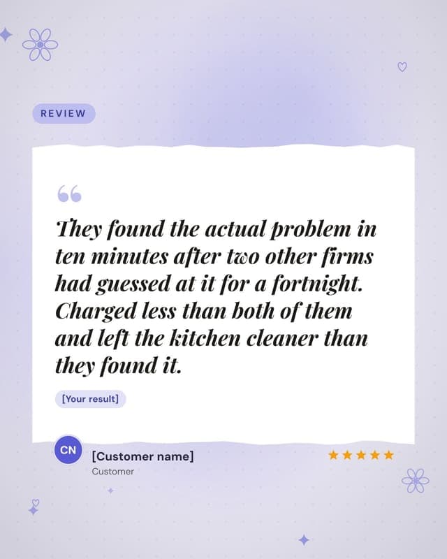 A customer review: a torn paper quote social media template for small business