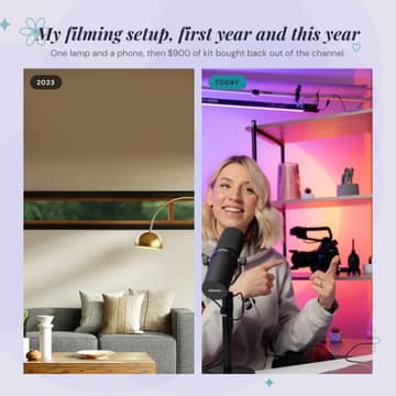 Setup then and now: a 1:1 before after photo template for Facebook