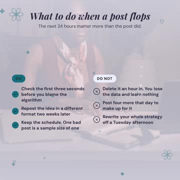 When a post flops: a 1:1 do dont checklist template for Facebook