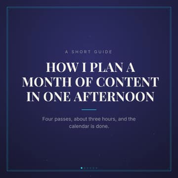 How I plan a month: a 1:1 editorial carousel template for Facebook